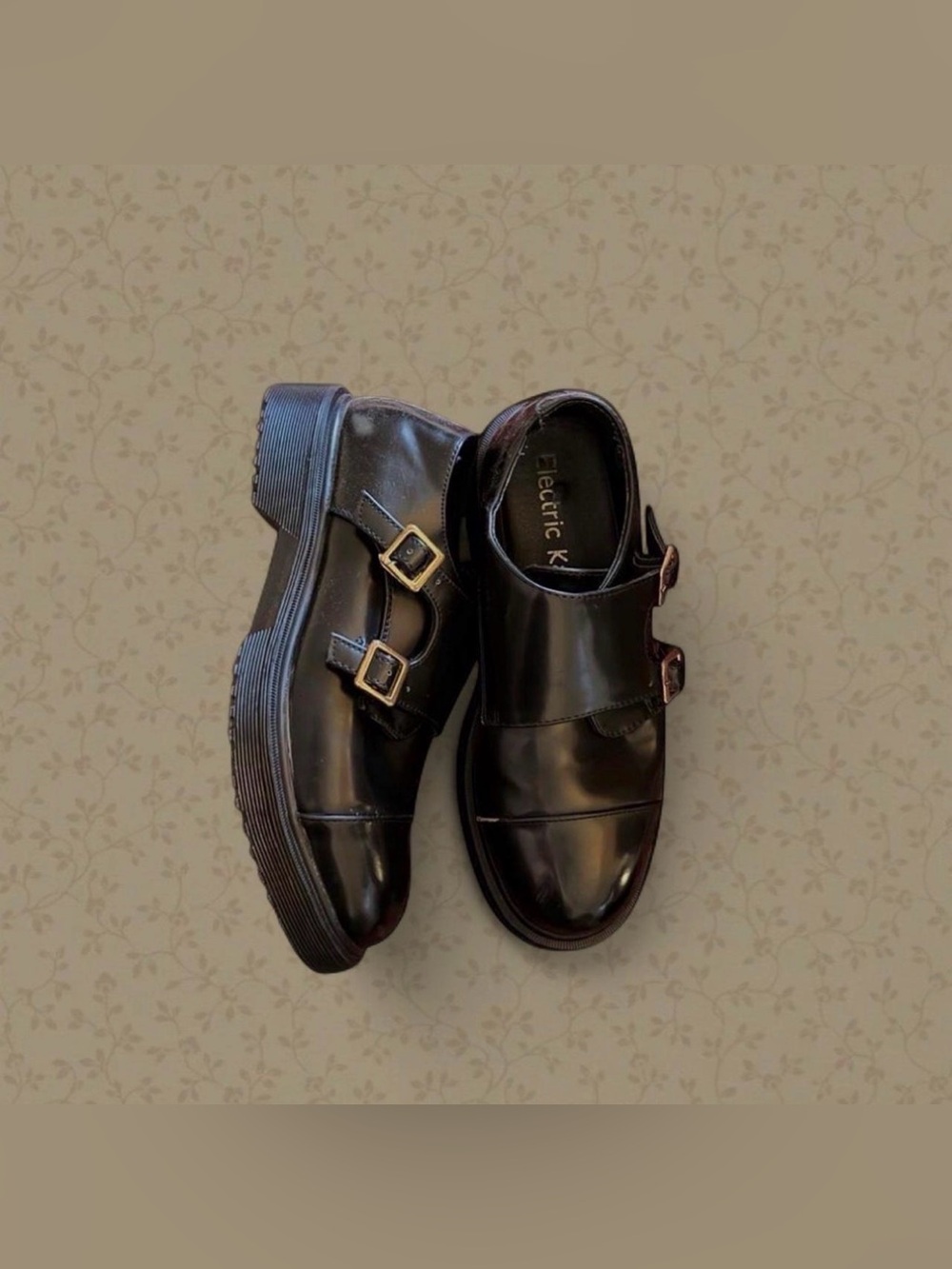 Electric Karma Black Double Monk Strap Oxfords